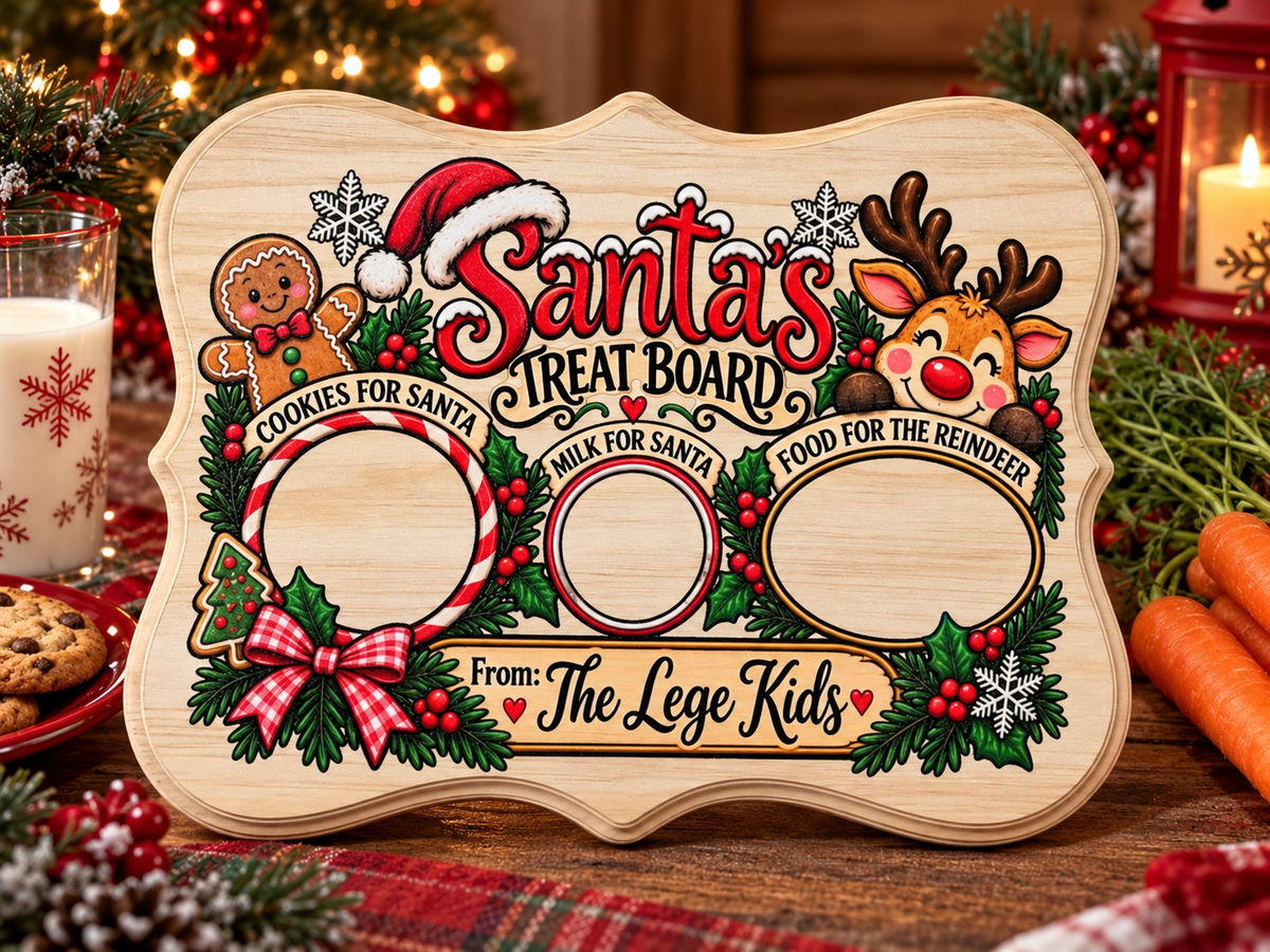 12” Personalized Christmas Eve Santa Treat Board