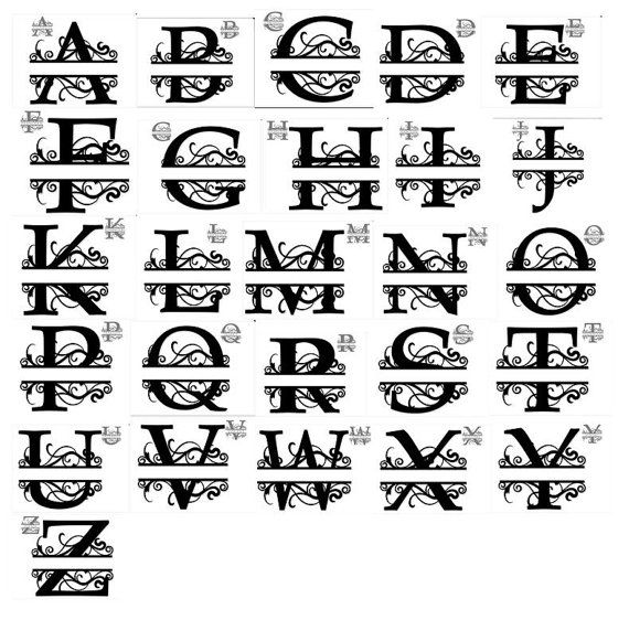 Vine Initial Monogram w/Name