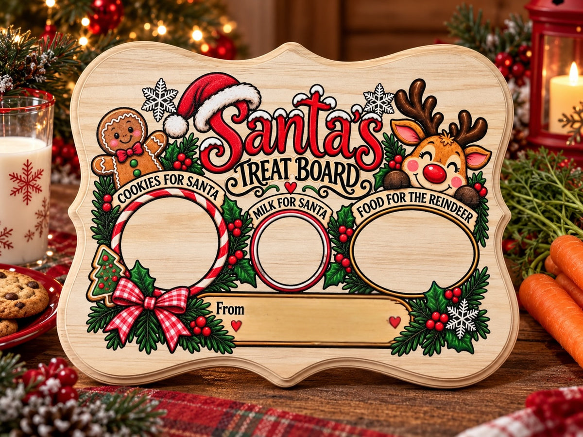 12” Personalized Christmas Eve Santa Treat Board