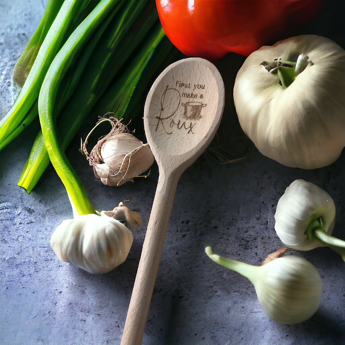 First You Make A Roux Wooden Spoon