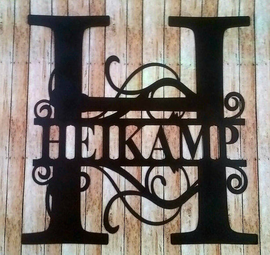 Vine Initial Monogram w/Name