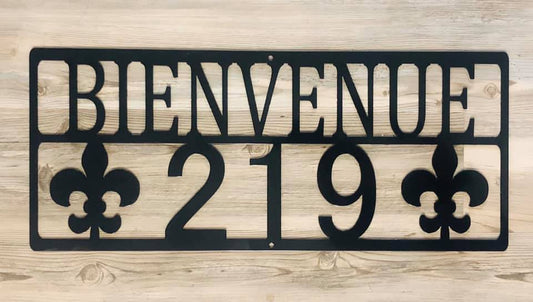 BIENVENUE Address with Fleur de lis