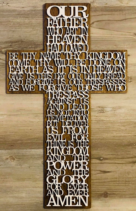The Lord's Prayer Wooden Cross