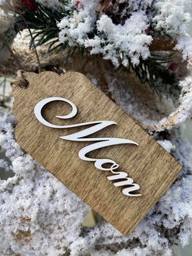 Wood Stocking/Gift Box Tag